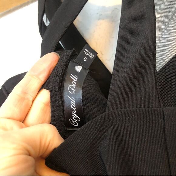 CRYSTAL DOLLS Womens Black Embellished Zippered Floral Cocktail Dress - Picture 9 of 11